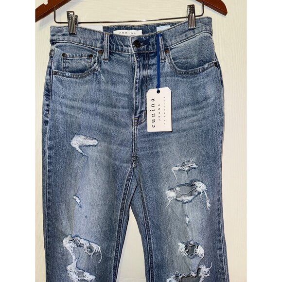 NWT Eunina Codi Distressed Medium Wash High Rise Dad Jeans Sz 7 - Picture 5 of 16